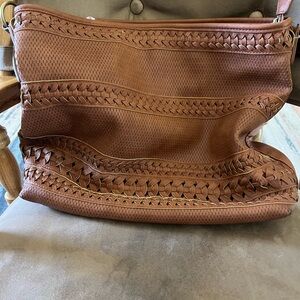 Elegant Brown Woven Bag Antik Kraft tote .